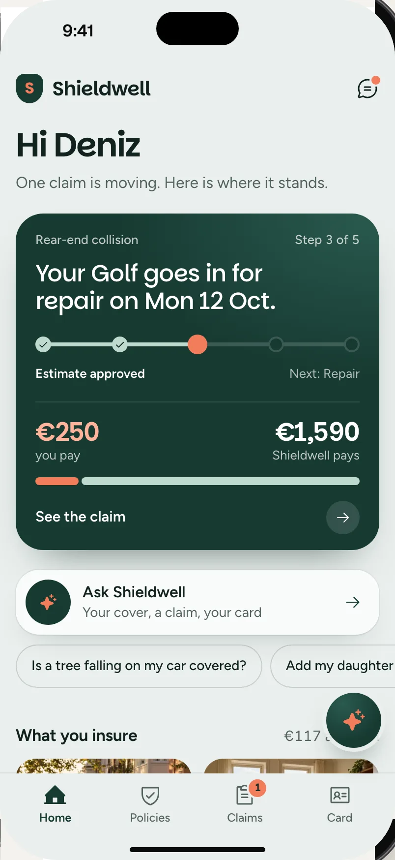 Shieldwell, an auto and home insurer, with Rendel inside